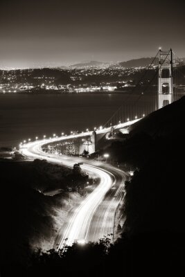 Poster Straße, die zur Golden Gate Bridge führt