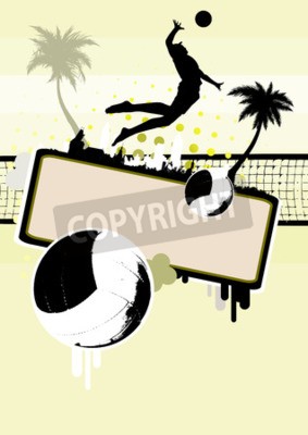 Poster Volleyball Postergrafik Spiel am Strand