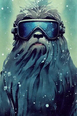 Poster Yeti in Skibrille