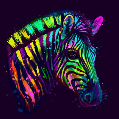 Zebra Buntes Neon