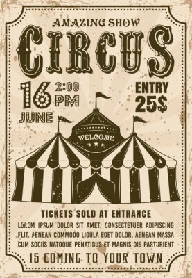 Poster Zirkus auf Vintage-Illustration