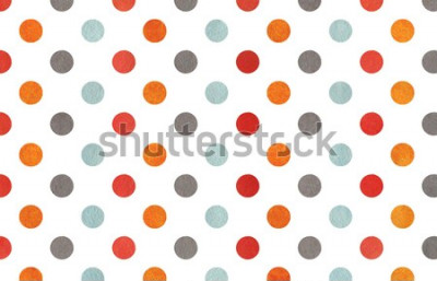 Sticker Aquarellorange, blauer, roter und grauer Tupfenhintergrund. Textur mit bunten Tupfen für Sammelalben, Hochzeits-, Party- oder Babypartyeinladungen