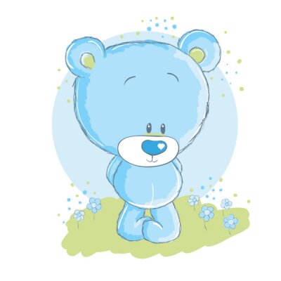 Sticker Baby blue bear