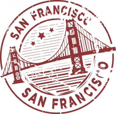 Sticker Circle grunge Stamp San Francisco