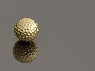 Gelber glitzernder Golfball