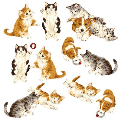 Sticker Haustiere Spiele von Katze und Hund