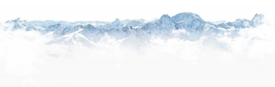 Sticker Panorama of winter mountains in Caucasus region,Elbrus mountain,