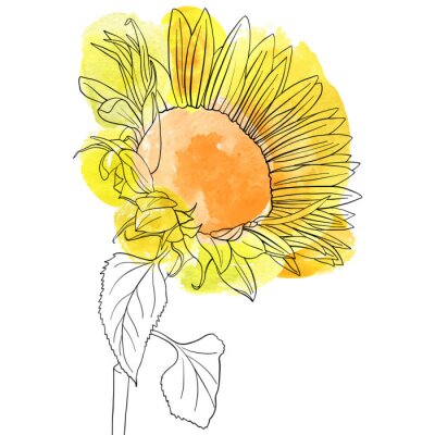 Sticker Sonnenblume gelb lackiert