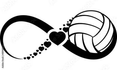 Sticker Volleyball-Herz-Unendlichkeit4