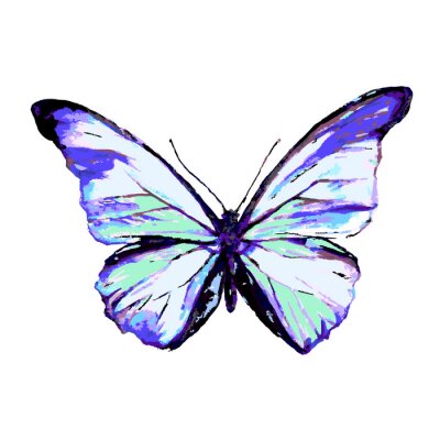 Sticker Weicher blauer Schmetterling