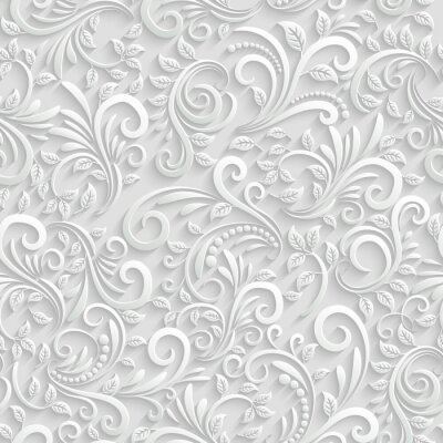 Tapete Floral Seamless Background 3D