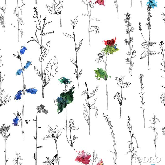 Tapete Minimalistische Wildblumen