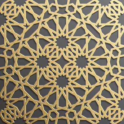 Tapete Nahtlose islamischen Muster 3d. Traditionelle arabische Design-Element.