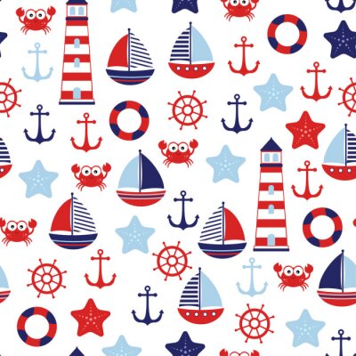 Tapete nautical baby marine pattern