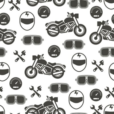 Tapete Pattern with motorcycle speed - moto seamless pattern