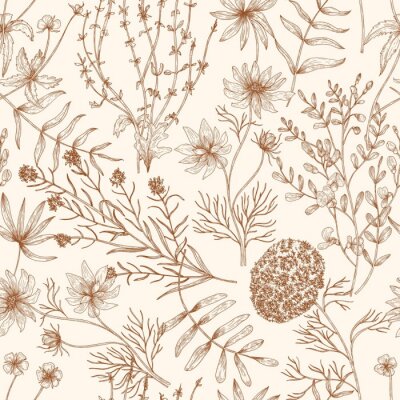 Tapete Vintage-Blumenmuster