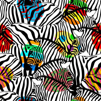 Tapete Zebras und bunte Eier