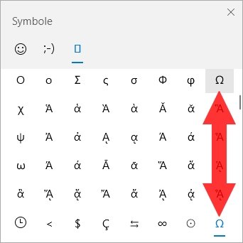 Omega Symbol Windows 10