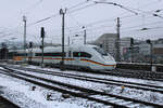 DB 412 057  Bundesrepublik Deutschland  verlässt nach der Eröffnungsfahrt der Neubaustrecke Wendlingen - Ulm den Bahnhof Ulm zur Abstellung nach Unterfahlheim.