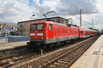 112 138 steht mit RE13 (RE17693) Magdeburg Hauptbahnhof-Leipzig Hauptbahnhof am 1.8.2016 im Magdeburger Hauptbahnhof.