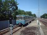 Wagen 205 bei der Einfahrt am Kieferngarten (U6)