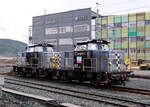 Dieselloks 226 10 und 226 06 warten im Bahnhof Trondheim S auf ihren nächsten Einsatz.