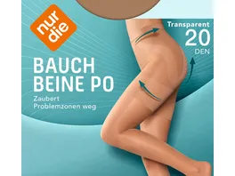 NUR DIE Damen figurformende Feinstrumpfhose Bauch Beine Po 20 DEN