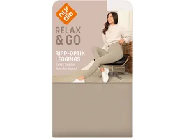 NUR DIE Damen Leggings in Ripp Optik Relax Go High Waist