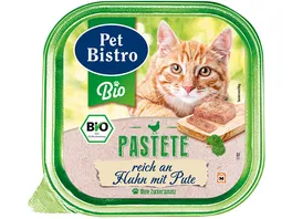 Pet Bistro Bio Katzennassfutter Pastete reich an Huhn mit Pute