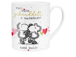 sheepworld XL Tasse Fuehl Dich geknuddelt gedrueckt