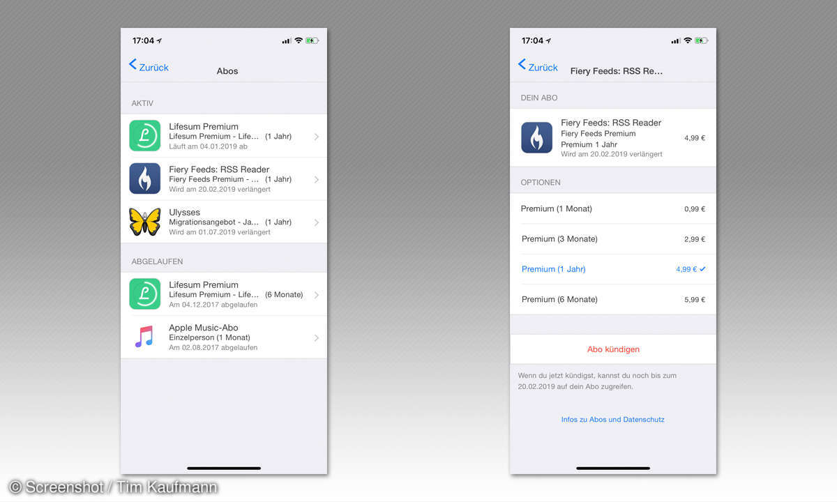 iPhone Abo kündigen
