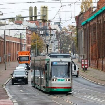 Heute fahren Busse statt Straßenbahnen nach Westerhüsen