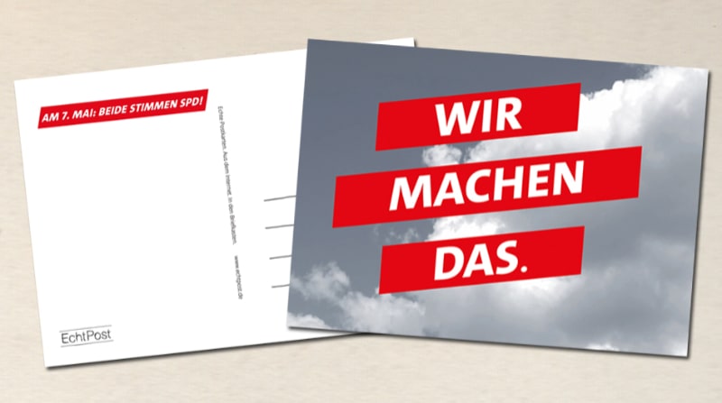 Postkarten Wahlkampf SPD Wahlwerbung