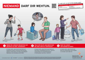 Deutscher Kindervein Kinderrechte niemand darf dir wehtun Erklärbild Dialogbild Agentur für Visualisierung von Prozessen, Veränderungen und Visionen.