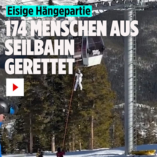 Eisige Hängepartie auf Piste: 174 Menschen aus Seilbahn gerettet