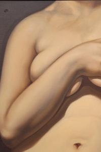 Alles andere als verschämt: Das Gemälde „Chest“ aus dem Jahr 2020 von Anna Weyant ist eines der Exponate auf der Ausstellung „Breasts“