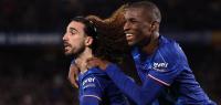 LONDON, ENGLAND - DECEMBER 15: Marc Cucurella of Chelsea celebrates scoring his team's first goal with teammate Nicolas Jackson during the Premier League match between Chelsea FC and Brentford FC at Stamford Bridge on December 15, 2024 in London, England. (Photo by Julian Finney/Getty Images)