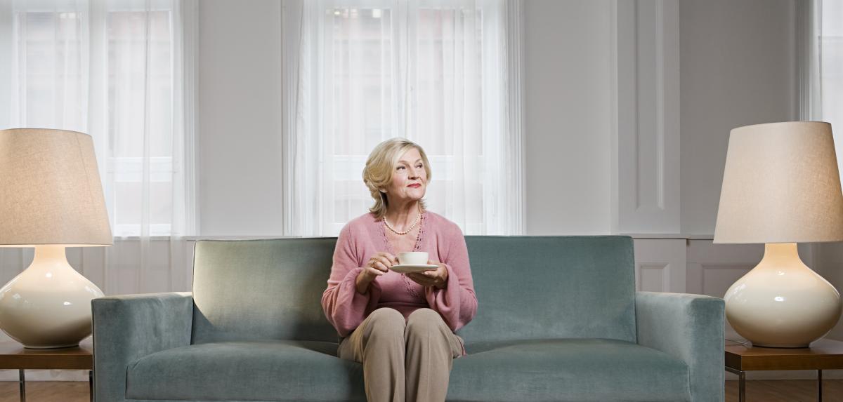 Woman in living room