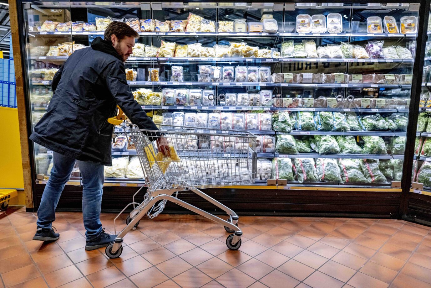 Der Einkaufswagen vieler Deutscher ist ohnehin nur noch spärlich gefüllt. Bald könnte es noch knapper werden - vom Brutto bleibt immer weniger Netto. Foto: picture alliance / ROBIN UTRECHT | ROBIN UTRECHT