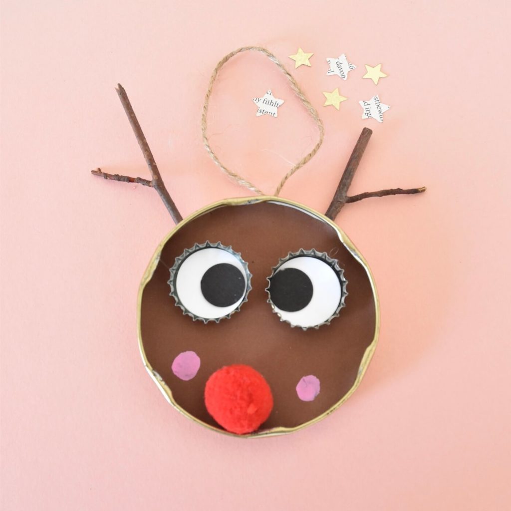 rudolph-rentier-aus schraubdeckel-basteln-weihnachtsbastelidee-kinder-diy