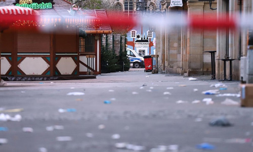 Magdeburger Weihnachtsmarkt nach dem Anschlag.