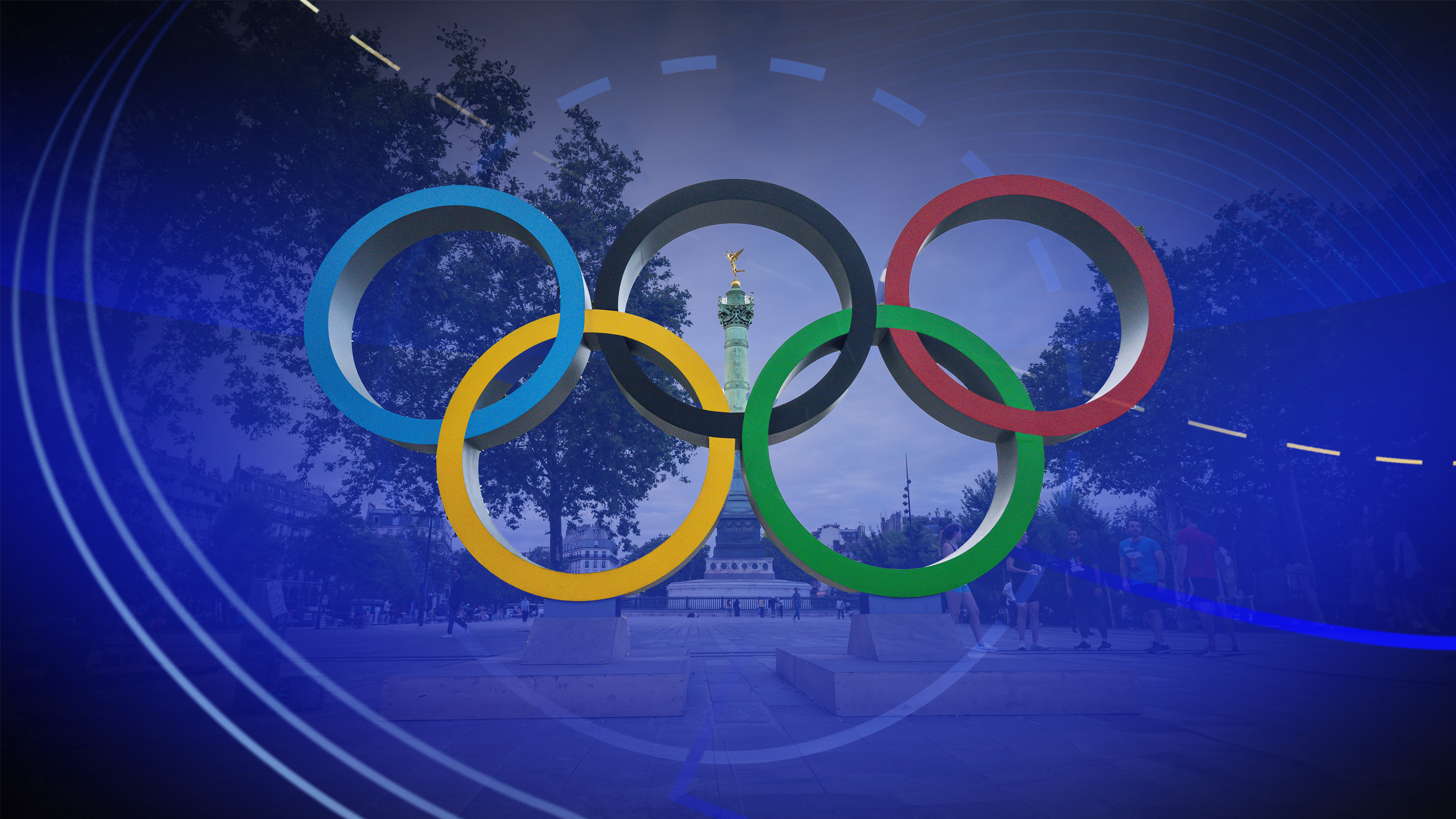 Grafik mit den olympischen Ringen