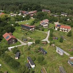 Das Ökodorf Sieben Linden aus der Vogelperspektive