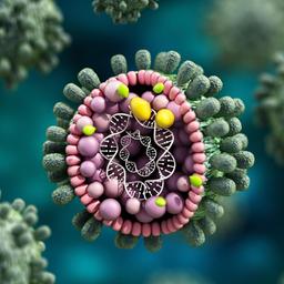  3D-Illustration der Struktur eines Virus