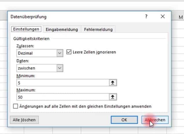 fenster datenüberprüfung