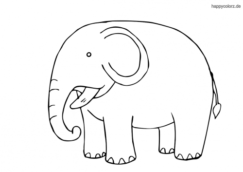 Kleiner Elefant Ausmalbild