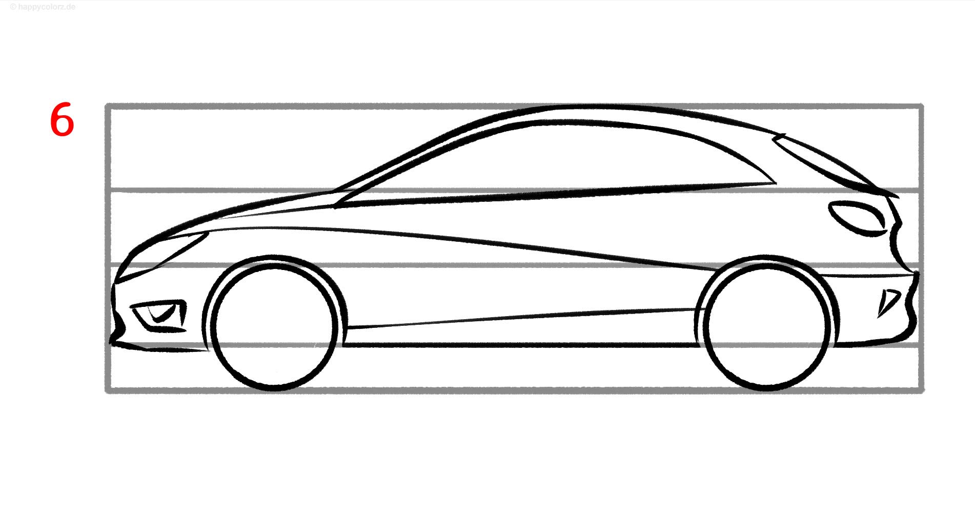 Auto malen - Schritt für Schritt