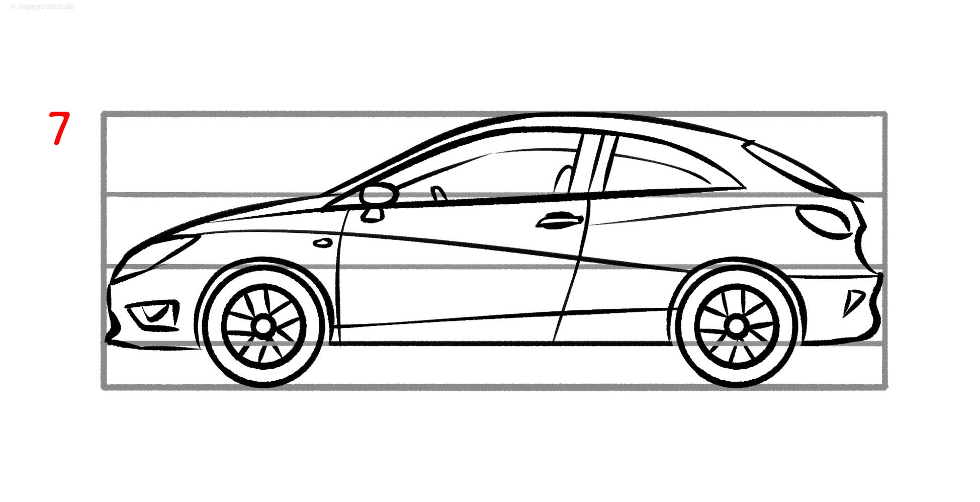 Auto zeichnen - Schritt für Schritt