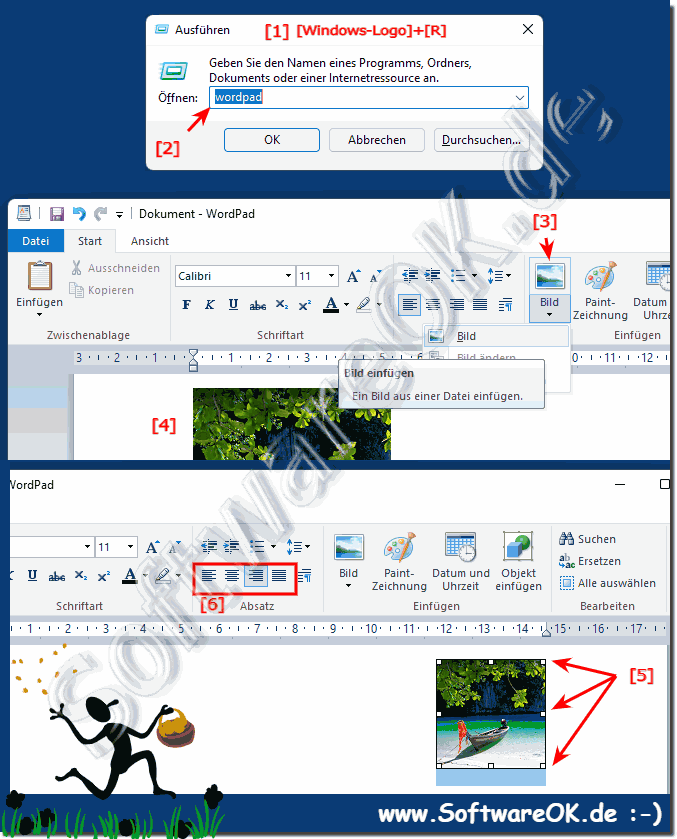 In MS Word Pad ein Bild einfgen!