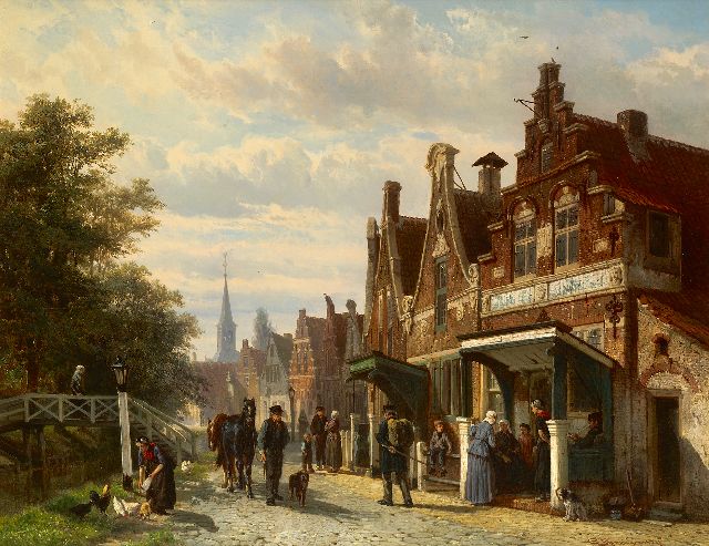 Cornelis Springer | Makkum, Friesland, Öl auf Holz, 44,8 x 57,3 cm, Unterzeichnet r.u. und datiert 1871